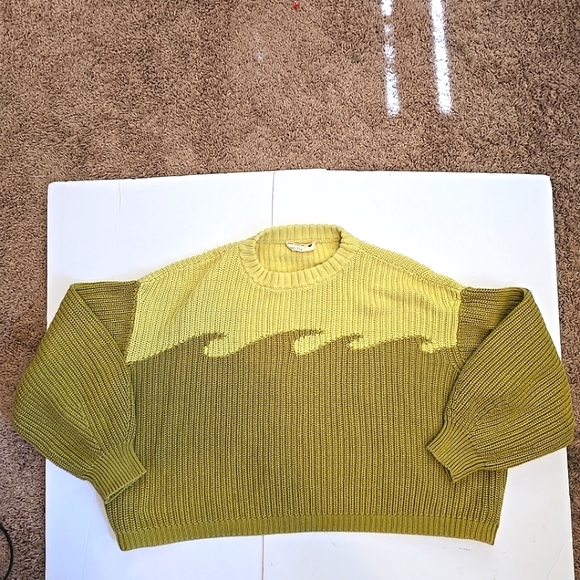 Back Beat Co Green Wave Sweater Size M/L - Picture 2 of 9